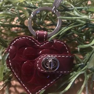 Coach heart stitch keychain